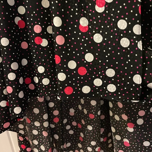 Karl Lagerfeld hi-low wrap Polk-a-dot dress-size8 like new - Picture 4 of 13